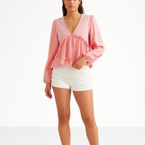 Western Ruffled Long Sleeve Blouse NWT